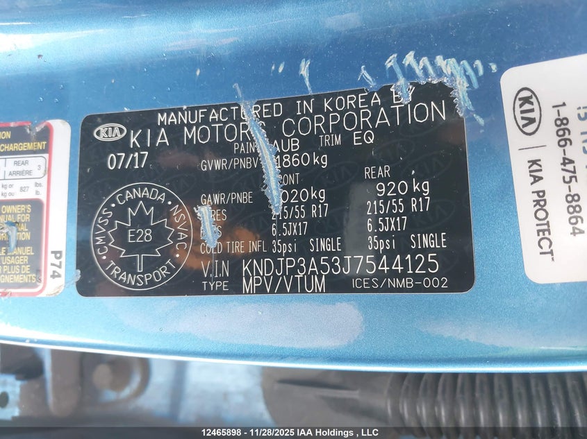 2018 Kia Soul VIN: KNDJP3A53J7544125 Lot: 12465898