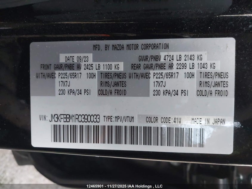 JM3KFBBM1R0390033 2024 MAZDA CX-5 photo no. 9