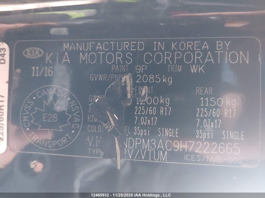KNDPM3AC9H7222665 2017 KIA SPORTAGE photo no. 18