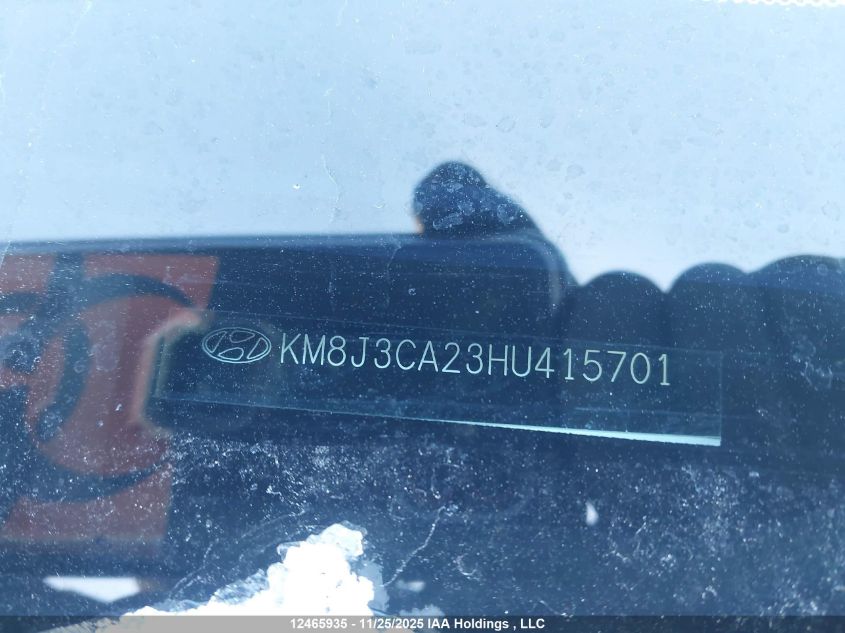 2017 Hyundai Tucson Limited/Sport And Eco/Se VIN: KM8J3CA23HU415701 Lot: 12465935