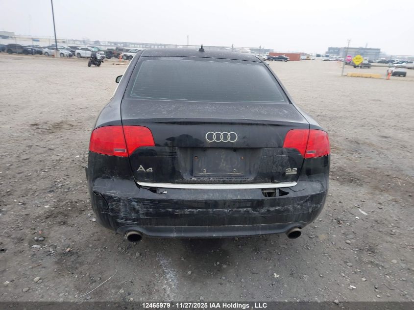 2008 Audi A4 3.2 VIN: WAUDH68E28A166424 Lot: 12465979