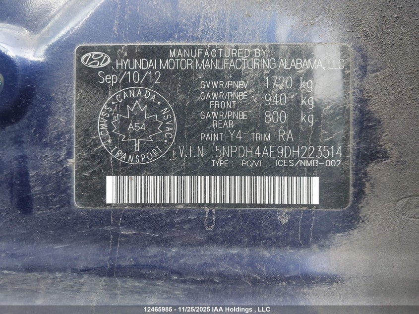 5NPDH4AE9DH223514 2013 HYUNDAI ELANTRA photo no. 19