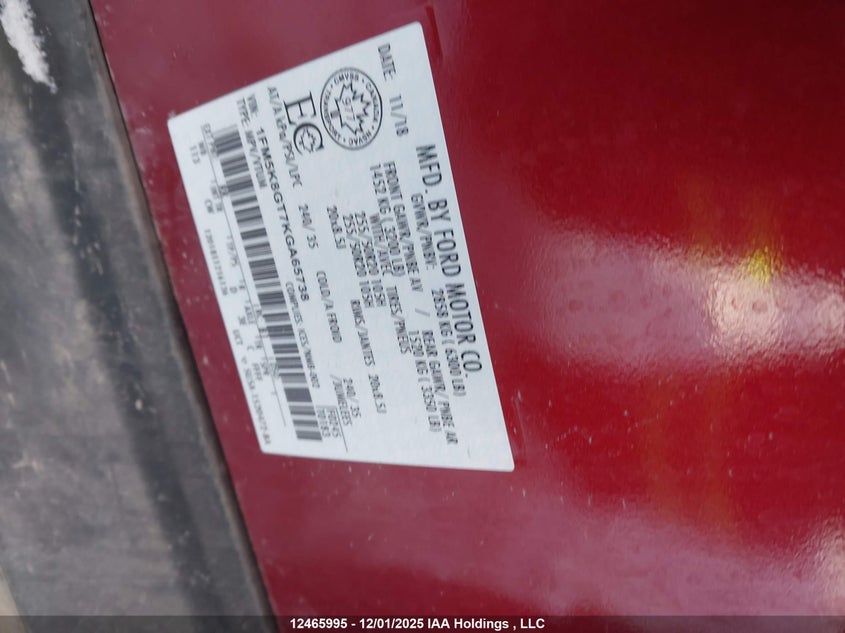 1FM5K8GT7KGA65738 2019 FORD  photo no. 19