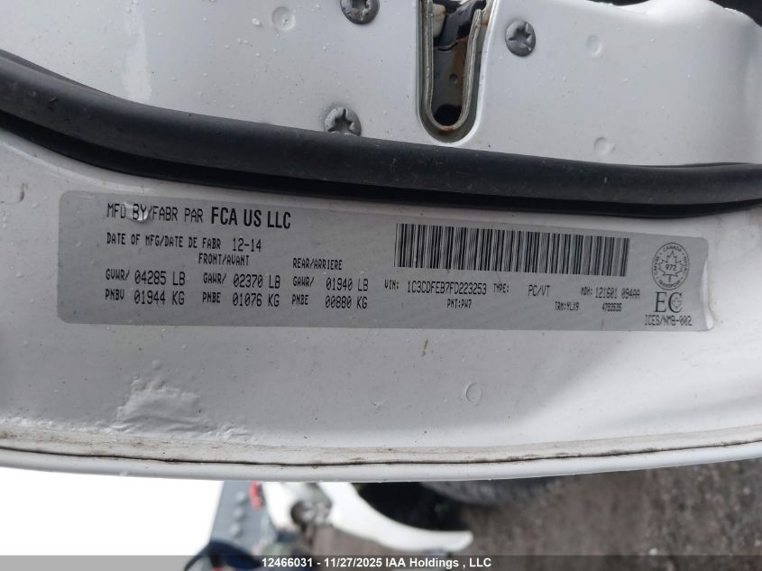 2015 Dodge Dart VIN: 1C3CDFEB7FD223253 Lot: 12466031