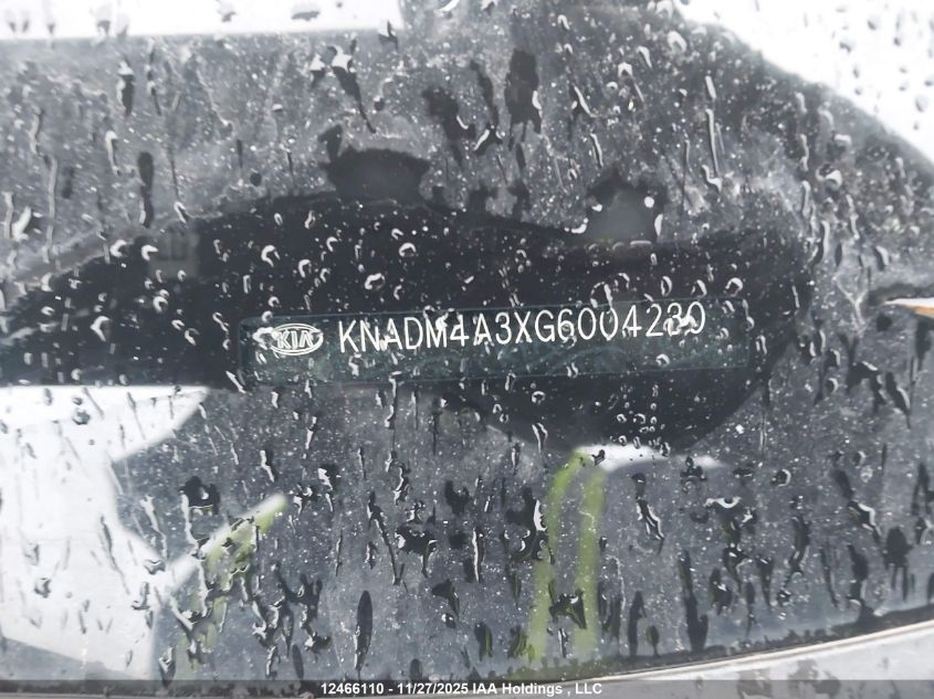 2016 Kia Rio Lx VIN: KNADM4A3XG6004230 Lot: 12466110