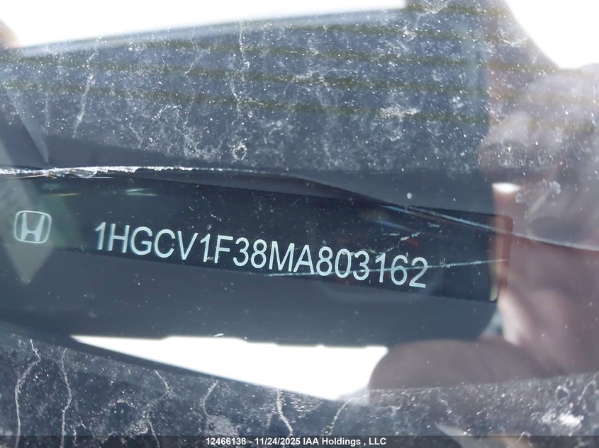 2021 Honda Accord Sport VIN: 1HGCV1F38MA803162 Lot: 12466138