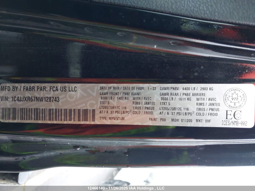 1C4JJXR67NW128743 2022 JEEP GRAND WAGONEER photo no. 18