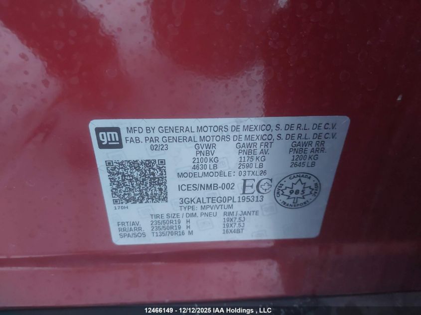 2023 GMC Terrain VIN: 3GKALTEG0PL195313 Lot: 12466149