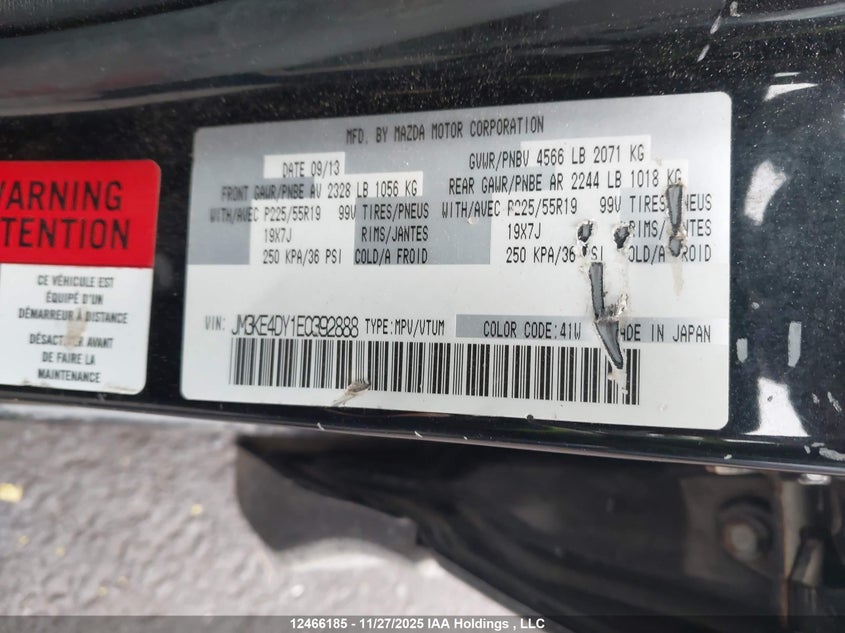 2014 Mazda Cx-5 Gt VIN: JM3KE4DY1E0392888 Lot: 12466185