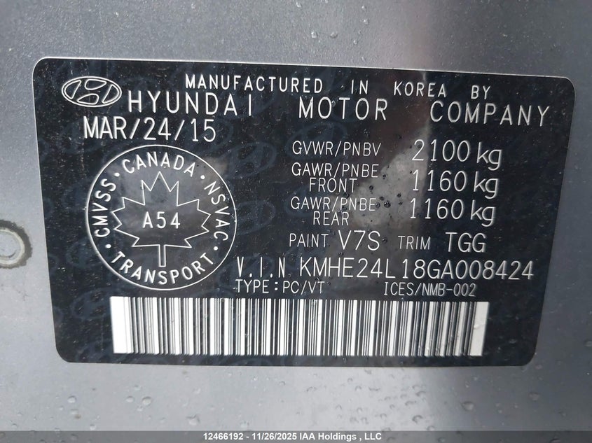 2016 Hyundai Sonata Hybrid Hybrid VIN: KMHE24L18GA008424 Lot: 12466192