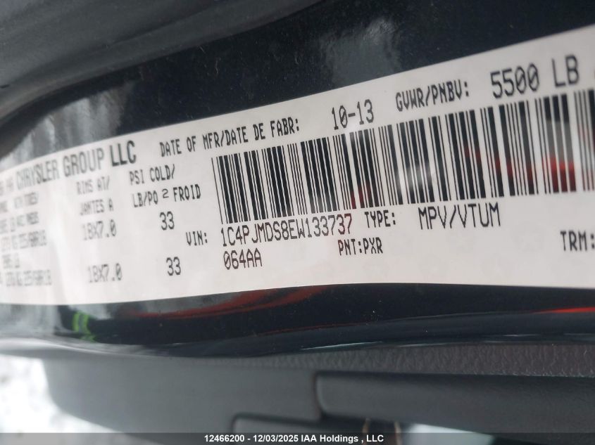 2014 Jeep Cherokee Limited VIN: 1C4PJMDS8EW133737 Lot: 12466200