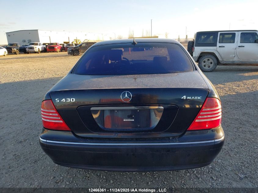 2003 Mercedes-Benz S 430 4Matic VIN: WDBNF83J13A363234 Lot: 12466361