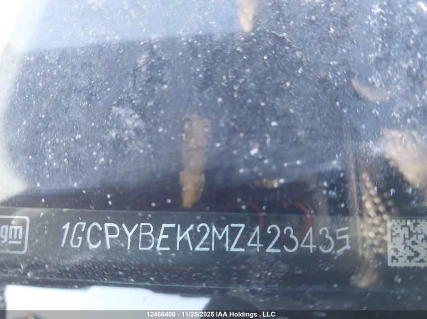 2021 Chevrolet Silverado K1500 Custom VIN: 1GCPYBEK2MZ423435 Lot: 12466408