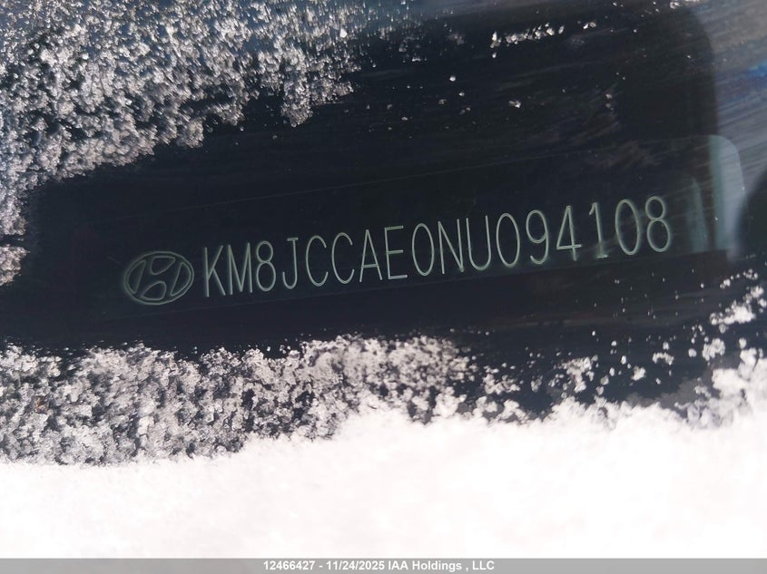 2022 Hyundai Tucson Sel VIN: KM8JCCAE0NU094108 Lot: 12466427