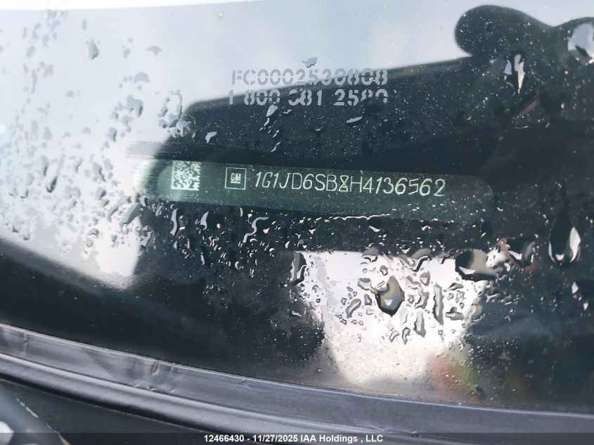 2017 Chevrolet Sonic Lt VIN: 1G1JD6SB8H4136562 Lot: 12466430