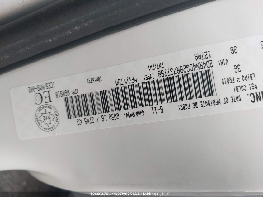2D4RN4DG2BR737798 2011 DODGE CARAVAN photo no. 9