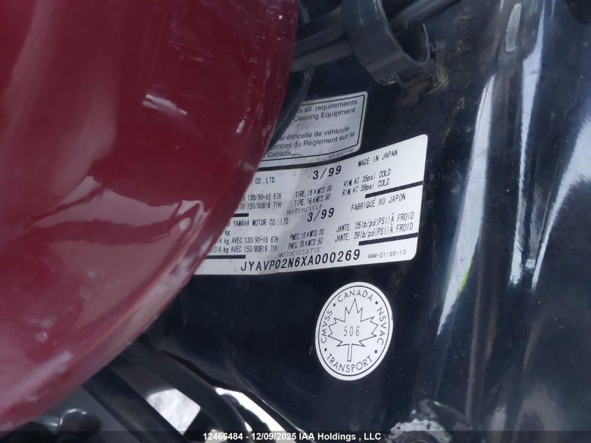 1999 Yamaha Xv16 Am VIN: JYAVP02N6XA000269 Lot: 12466484