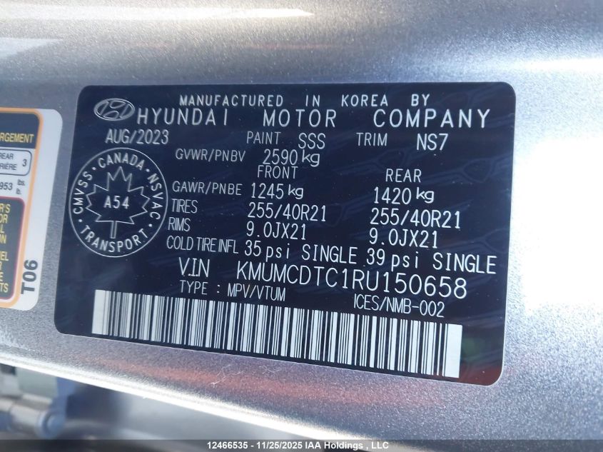 2024 Genesis Gv70 Sport Plus VIN: KMUMCDTC1RU150658 Lot: 12466535