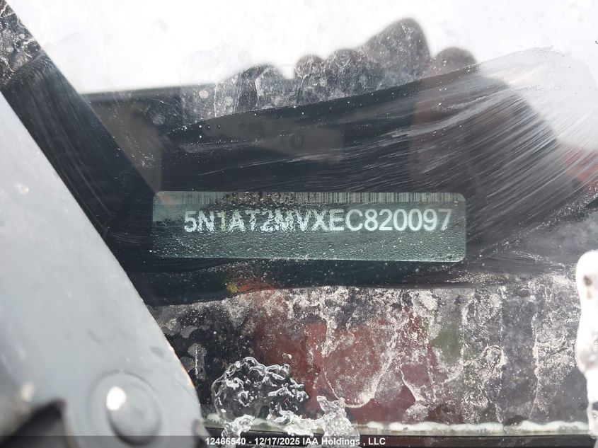 2014 Nissan Rogue S/Sl/Sv VIN: 5N1AT2MVXEC820097 Lot: 12466540