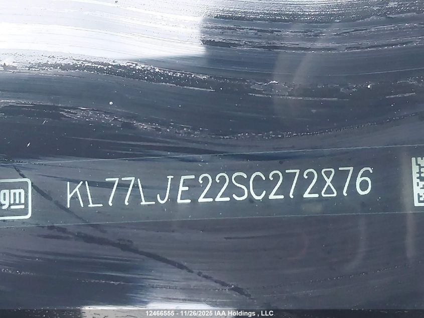 2025 Chevrolet Trax 2Rs Fwd VIN: KL77LJE22SC272876 Lot: 12466555