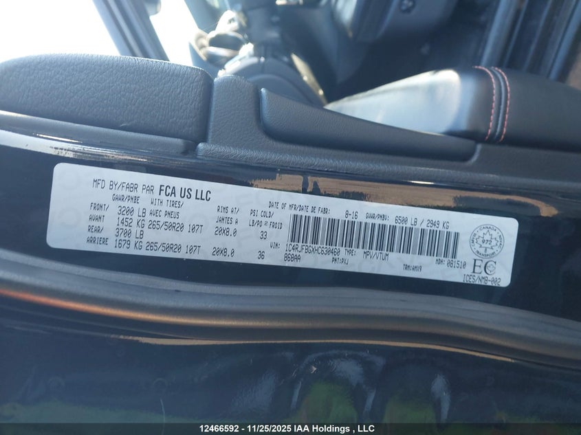 2017 Jeep Grand Cherokee Limited VIN: 1C4RJFBGXHC630460 Lot: 12466592