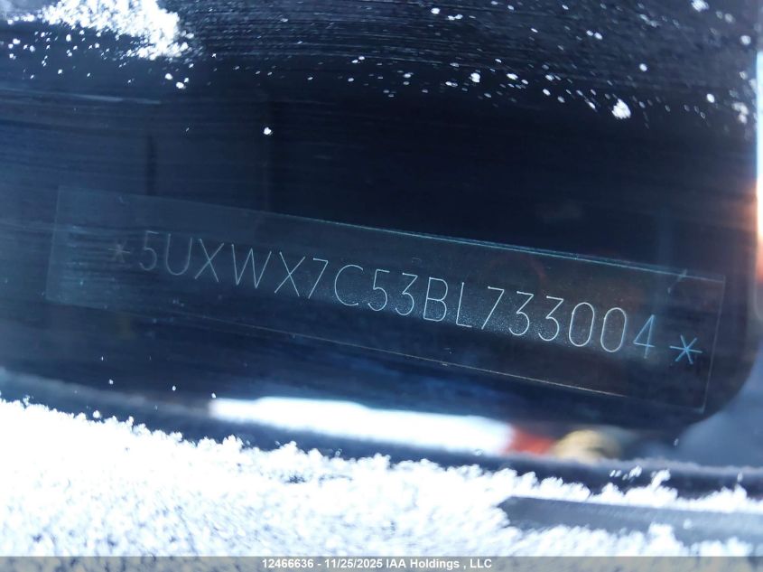 2011 BMW X3 xDrive35I VIN: 5UXWX7C53BL733004 Lot: 12466636