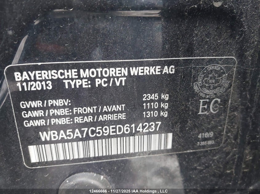 WBA5A7C59ED614237 2014 BMW 5ER photo no. 9