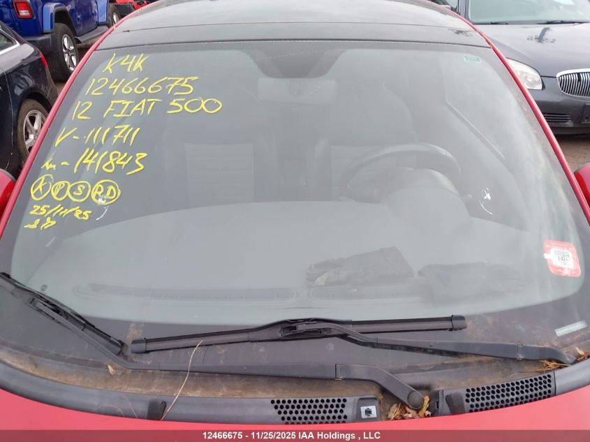 2012 Fiat 500 VIN: 3C3CFFBR8CT111711 Lot: 12466675