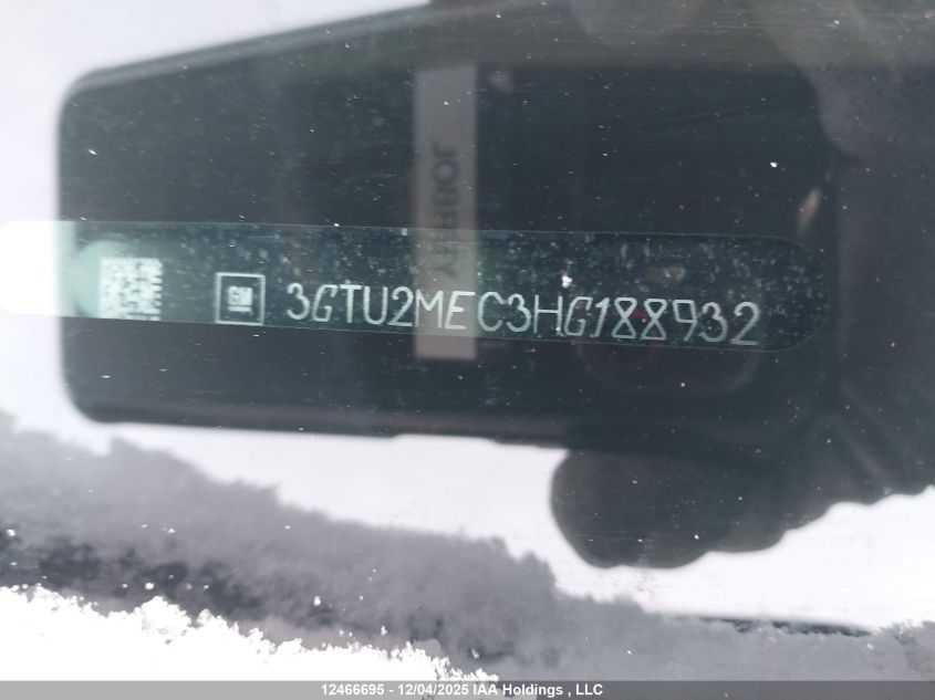 2017 GMC Sierra K1500 Sle VIN: 3GTU2MEC3HG188932 Lot: 12466695