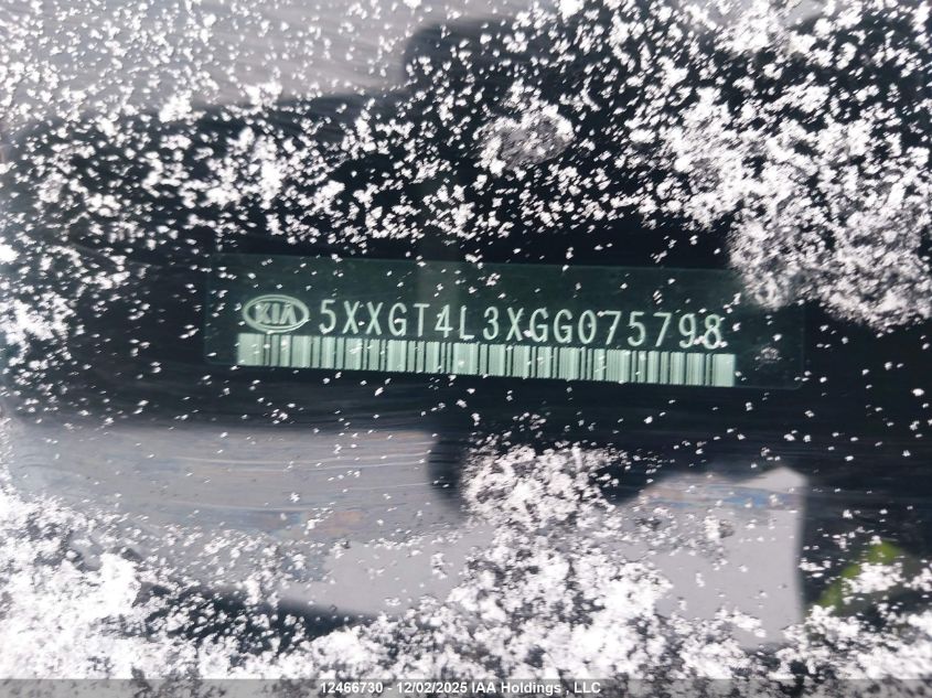 2016 Kia Optima Lx/Lx+ VIN: 5XXGT4L3XGG075798 Lot: 12466730