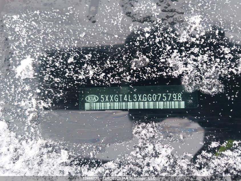 2016 Kia Optima Lx/Lx+ VIN: 5XXGT4L3XGG075798 Lot: 12466730