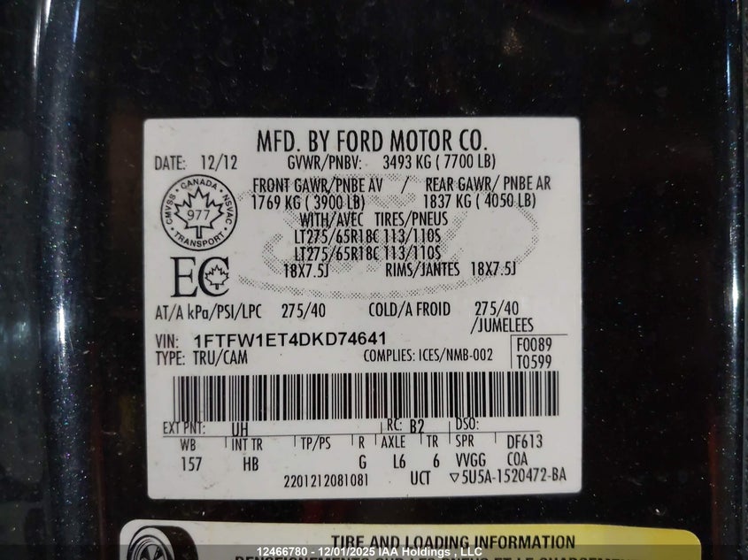 1FTFW1ET4DKD74641 2013 FORD F-150 photo no. 19