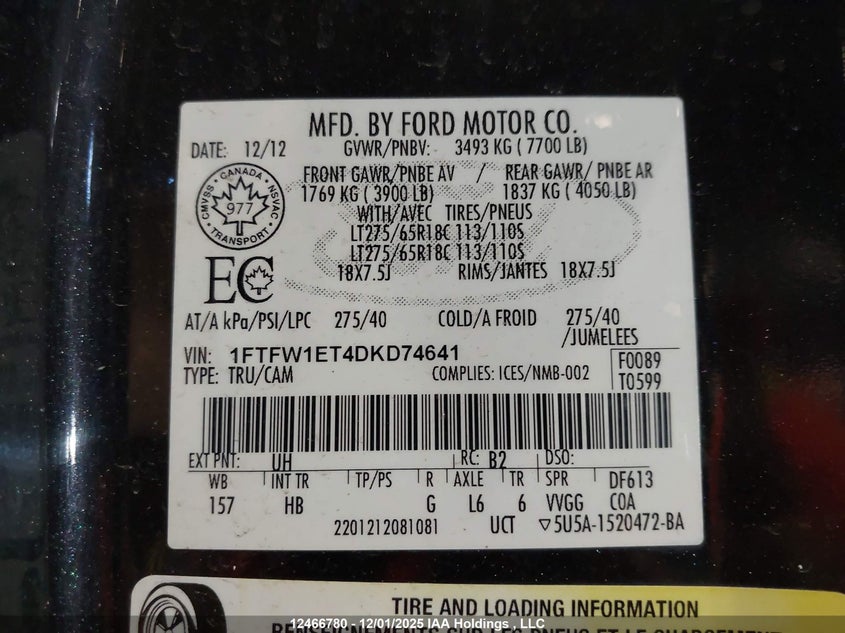 1FTFW1ET4DKD74641 2013 FORD F-150 photo no. 9