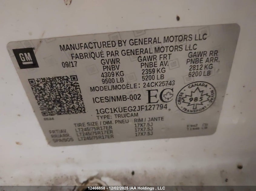 1GC1KUEG2JF127794 2018 CHEVROLET SILVERADO photo no. 17