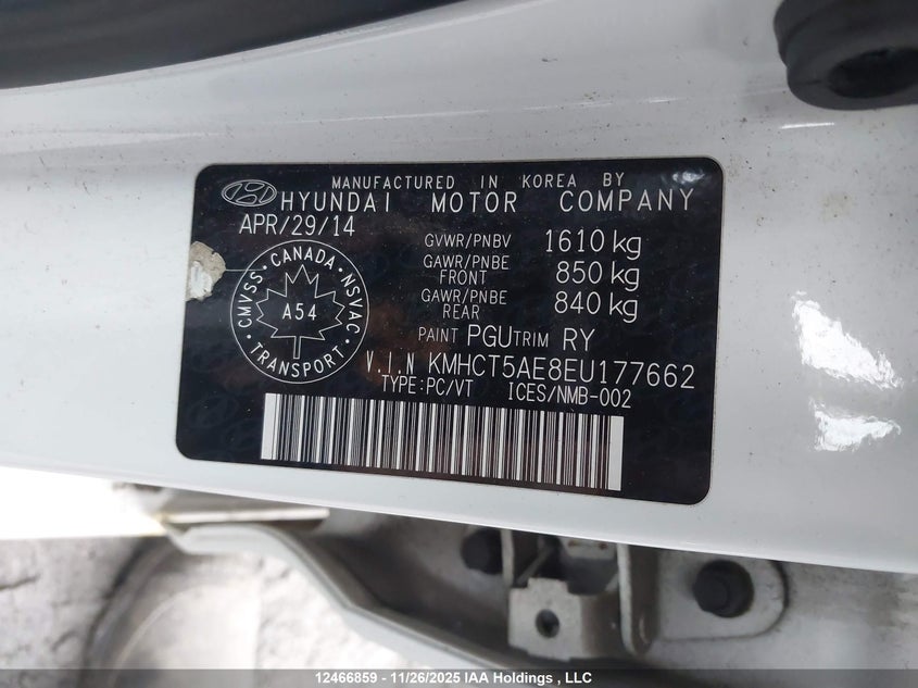 KMHCT5AE8EU177662 2014 HYUNDAI ACCENT photo no. 19