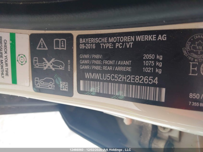 WMWLU5C52H2E82654 2017 MINI COOPER photo no. 9