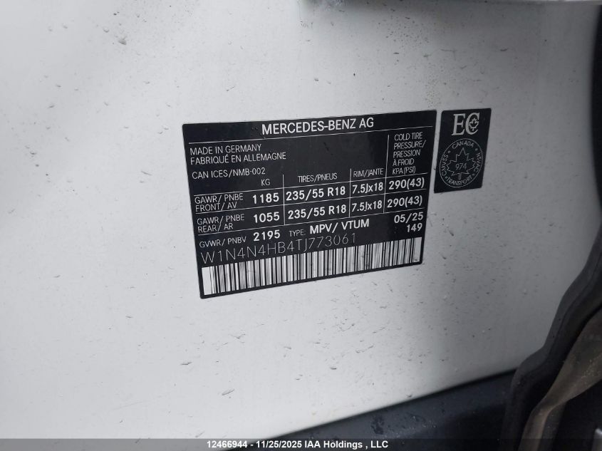 2026 Mercedes-Benz Gla 250 4Matic VIN: W1N4N4HB4TJ773061 Lot: 12466944