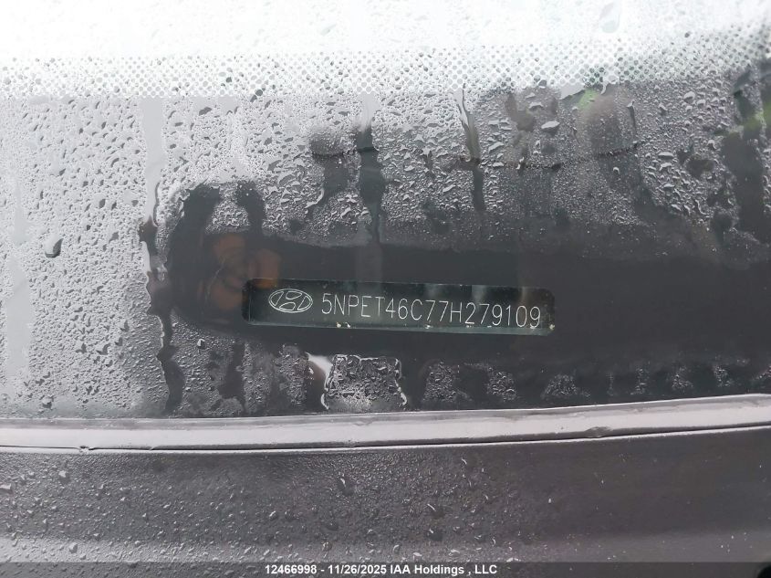 2007 Hyundai Sonata Gls VIN: 5NPET46C77H279109 Lot: 12466998