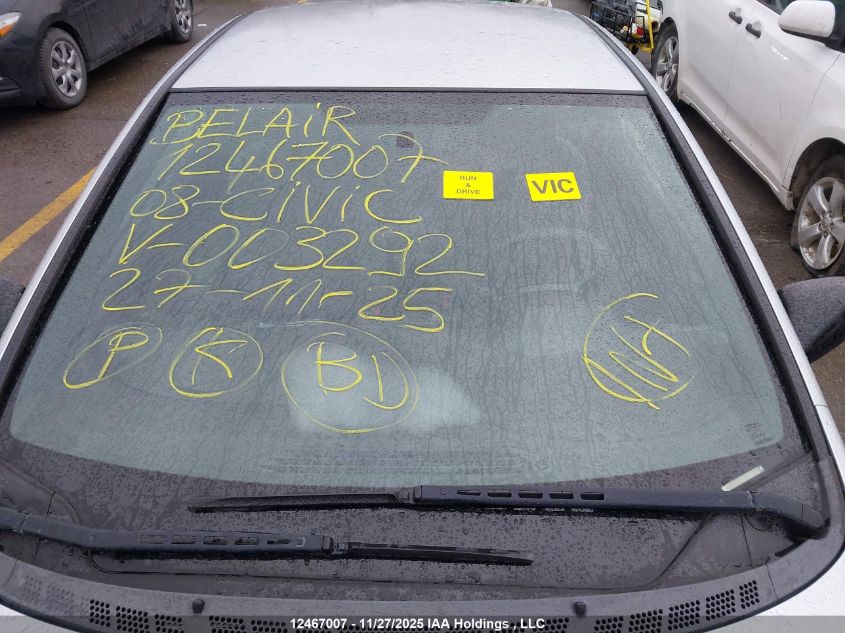 2008 Honda Civic VIN: 2HGFG11228H003292 Lot: 12467007