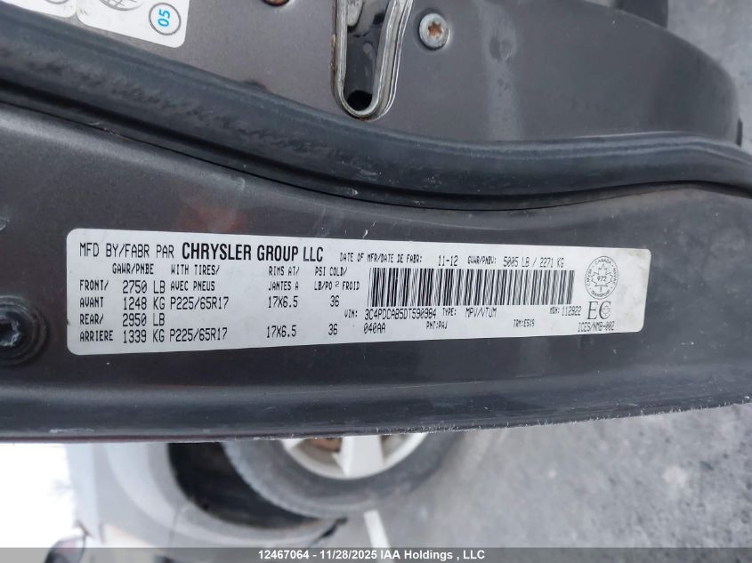 2013 Dodge Journey Se VIN: 3C4PDCAB5DT590984 Lot: 12467064