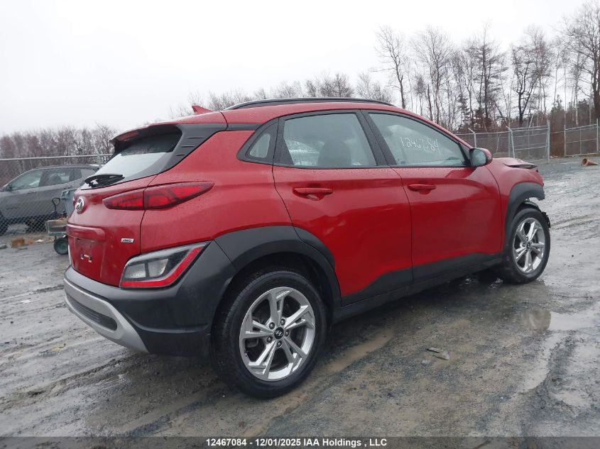 2022 Hyundai Kona Sel/Se VIN: KM8K2CAB2NU827756 Lot: 12467084