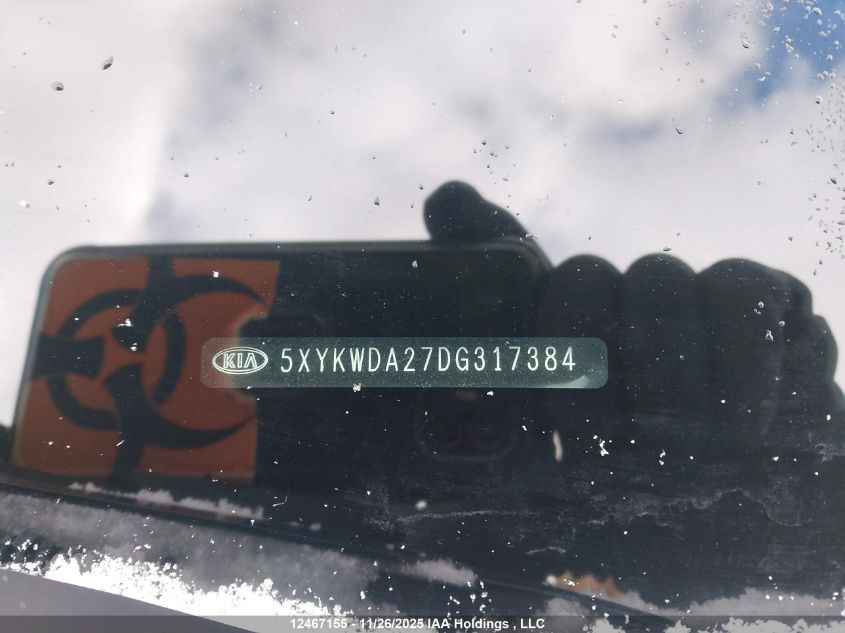 2013 Kia Sorento VIN: 5XYKWDA27DG317384 Lot: 12467155