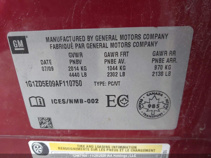 2010 Chevrolet Malibu Lt Platinum Edition VIN: 1G1ZD5E09AF110750 Lot: 12467164