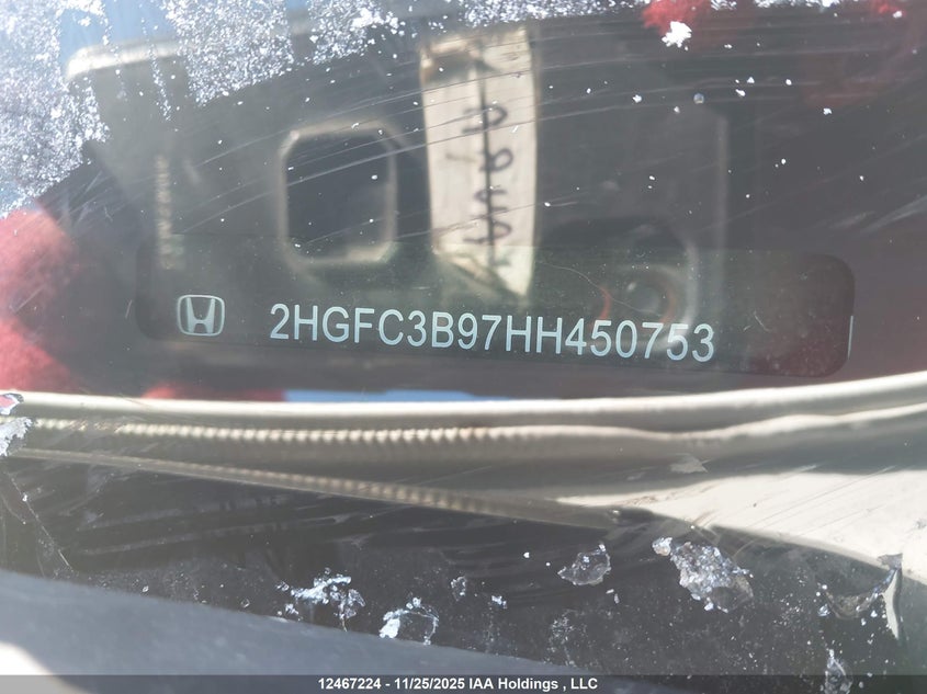 2017 Honda Civic Touring VIN: 2HGFC3B97HH450753 Lot: 12467224