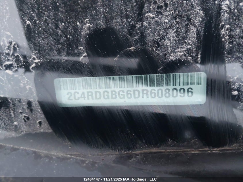 2013 Dodge Grand Caravan Se/Sxt VIN: 2C4RDGBG6DR608096 Lot: 12464147X