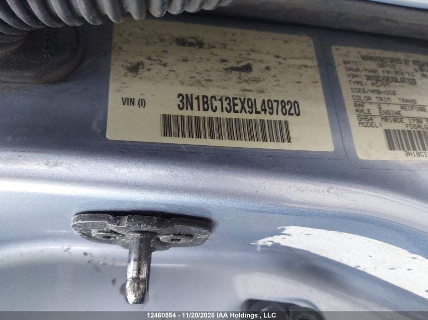 2009 Nissan Versa 1.8Sl VIN: 3N1BC13EX9L497820 Lot: 12460554X