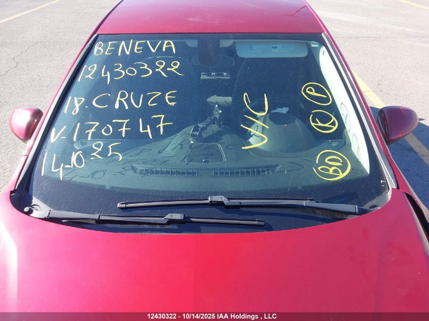 2018 Chevrolet Cruze Lt Auto VIN: 1G1BE5SM1J7170747 Lot: 12430322X