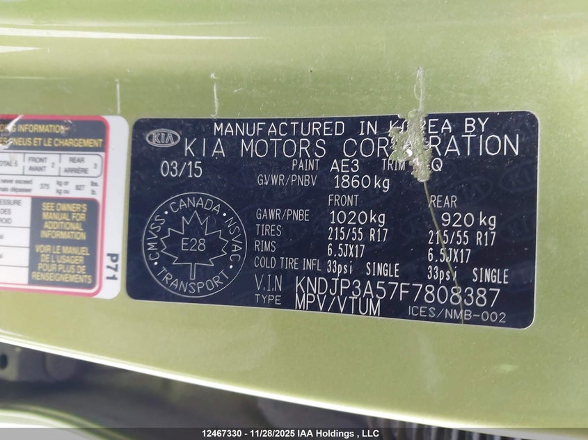 KNDJP3A57F7808387 2015 KIA SOUL photo no. 9