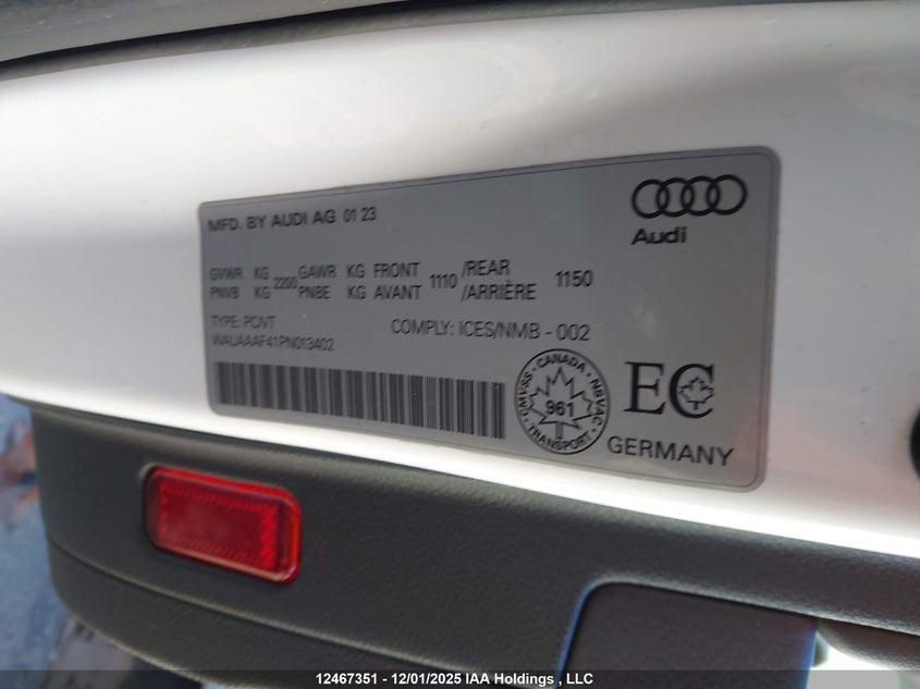 WAUAAAF41PN013402 2023 AUDI A4 photo no. 9
