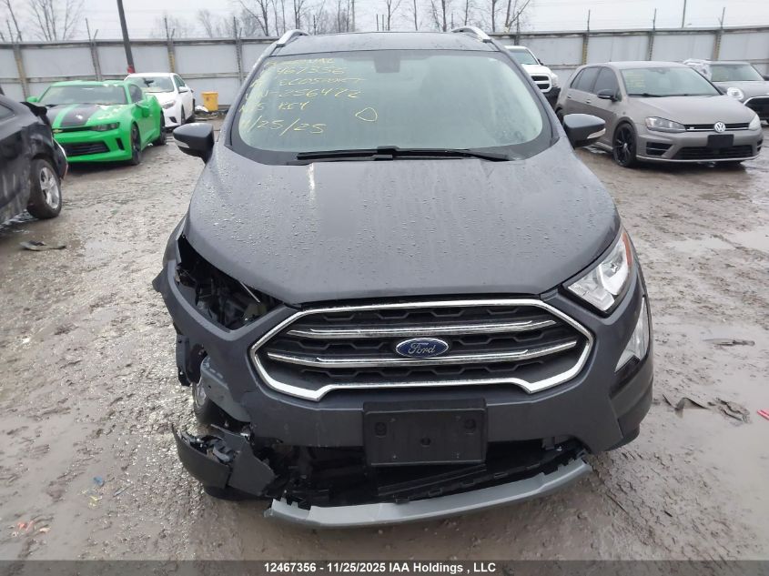 2019 Ford Ecosport Titanium VIN: MAJ6S3KL8KC256472 Lot: 12467356